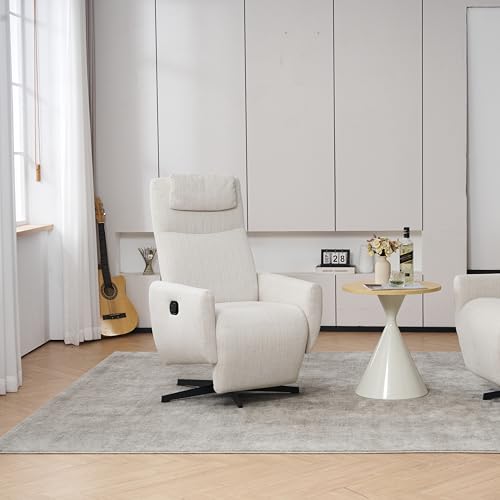 Bequemer Relaxsessel mit Liegefunktion – Chenille Fernsehsessel mit Fußstütze, Drehbarer Stillsessel & Loungesessel für Wohnzimmer, Modernes Sofa, Beige Bequemer Relaxsessel mit Liegefunktion – Chenille Fernsehsessel mit Fußstütze, Drehbarer Stillsessel & Loungesessel für Wohnzimmer, Modernes Sofa, Beige von Ligterra