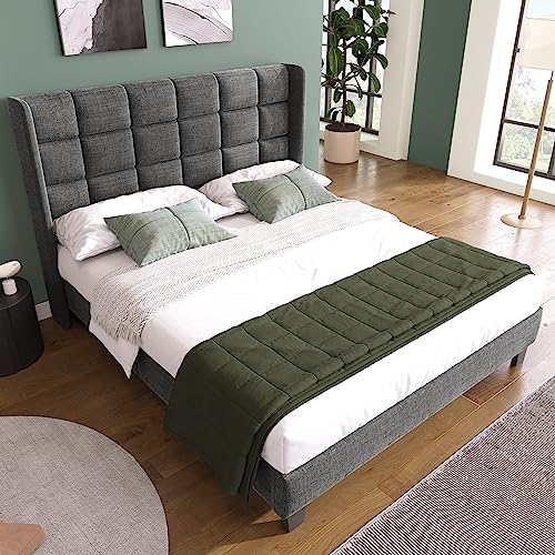 Polsterbett Doppelbett 140x200 cm Modernes Design Stabiler Bettrahmen mit Kopfteil & Lattenrost - ohne Matratze von Ligterra