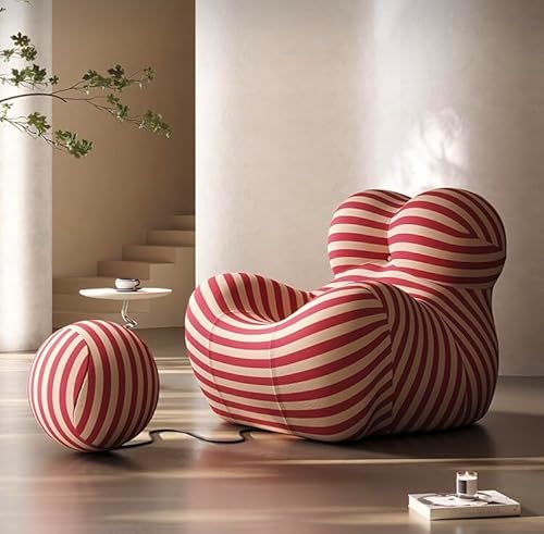 Faules Sofa, Kompressionssofa, Loungesessel, Einzelsofa, EIN Muss für Kleine Haushalte, Simulieren Mamas Umarmung, für Wohnzimmer, Schlafzimmer, Lounge, 118 * 102 * 93cm (Rot-Gelb) von Ligterra