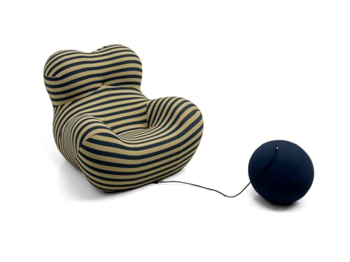 Faules Sofa, Kompressionssofa, Loungesessel, Einzelsofa, EIN Muss für Kleine Haushalte, Simulieren Mamas Umarmung, für Wohnzimmer, Schlafzimmer, Lounge, 118 * 102 * 93cm (Schwarz-Gelb) von Ligterra