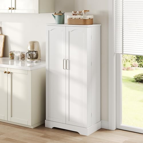 Küchenschrank hoch Mit Sensor LED Mit 2 Türen, Küchenvorratsschrank Multifunktional Sideboard Mit Höhenverstellbaren Küchenschrank & Kippschutz, Weiß, 60x35x128cm Küchenschrank hoch Mit Sensor LED Mit 2 Türen, Küchenvorratsschrank Multifunktional Sideboard Mit Höhenverstellbaren Küchenschrank & Kippschutz, Weiß, 60x35x128cm von Ligterra