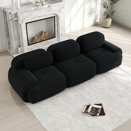 Ligterra 3-Sitzer-Sofa aus Premium Modular kombinierbar Mit Rutschfester Unterseite & ergonomischen Armlehnen Ohne Montage · Hochelastische Polsterung Für Wohnzimmer und Schlafzimmer Black Ligterra 3-Sitzer-Sofa aus Premium Modular kombinierbar Mit Rutschfester Unterseite & ergonomischen Armlehnen Ohne Montage · Hochelastische Polsterung Für Wohnzimmer und Schlafzimmer Black von Ligterra