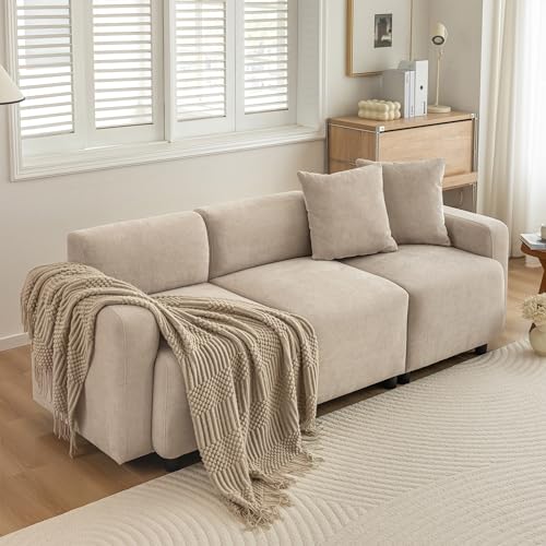 Ligterra 3-Sitzer Sofa modernes Design, bequemes Wohnzimmersofa mit Dekokissen - Hochwertiges Polstermöbel von Ligterra