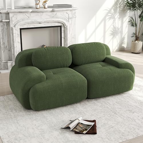 Ligterra 82" Sofa 2 sitzer , modulares Loveseat Sofa mit Cord Samt, gebogenen Armen und Rutschfester Basis hohe Widerstandsfähigkeit für Wohnzimmer, Schlafzimmer, Heimkino -Green Ligterra 82" Sofa 2 sitzer , modulares Loveseat Sofa mit Cord Samt, gebogenen Armen und Rutschfester Basis hohe Widerstandsfähigkeit für Wohnzimmer, Schlafzimmer, Heimkino -Green von Ligterra