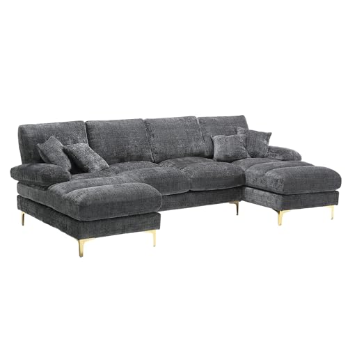 Ligterra ModernesChenille Sektionssofa U-Form mit Doppelliege，Sofa - Modernes Coucheset für Wohnzimmer, Büro, Schlafzimmer & Villa, Gemütliche Wohlfühl-Oase ﻿ von Ligterra
