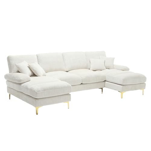 Ligterra ModernesChenille Sektionssofa U-Form mit Doppelliege，Sofa - Modernes Coucheset für Wohnzimmer, Büro, Schlafzimmer & Villa, Gemütliche Wohlfühl-Oase ﻿ von Ligterra