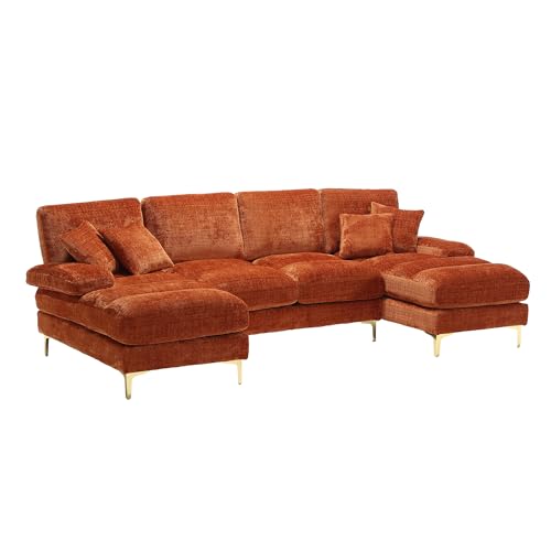 Ligterra ModernesChenille Sektionssofa U-Form mit Doppelliege，Sofa - Modernes Coucheset für Wohnzimmer, Büro, Schlafzimmer & Villa, Gemütliche Wohlfühl-Oase ﻿ von Ligterra