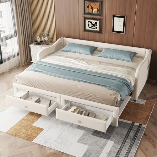 Ligterra Daybettt Tagesbett 90x200 cm mit Ausziehbett & 2 Schubkästen Schlafsofa Minimalistisch Ohne Matratze Grau Ligterra Daybettt Tagesbett 90x200 cm mit Ausziehbett & 2 Schubkästen Schlafsofa Minimalistisch Ohne Matratze Grau von Ligterra