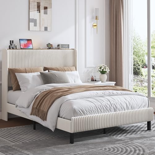 Ligterra Doppelbettgestell 140x200 cm ,Bettgestell, mit gepolstertem Kopfteil & Flügel-Design Rutschfester & geräuschfreier Metallrahmen Ohne Boxspring notwendig Ligterra Doppelbettgestell 140x200 cm ,Bettgestell, mit gepolstertem Kopfteil & Flügel-Design Rutschfester & geräuschfreier Metallrahmen Ohne Boxspring notwendig von Ligterra