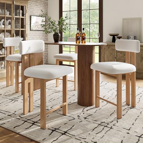 Ligterra Hochwertiger Flauschstoff (4 Stück), Esszimmerstuhl, Stuhl im Modernen Modestil, Ergonomischer Stuhl, Schlichter Luxusstuhl, Holzmaserungsdekoration an den Stuhlbeinen von Ligterra