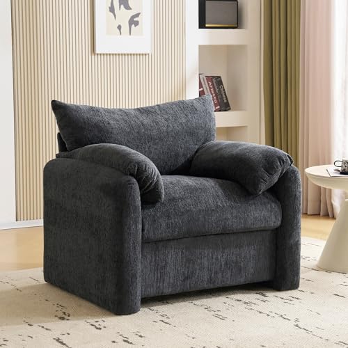 Ligterra Modernes Design,Chenille Sessel - Moderner Relaxsessel mit Dekorativem Design, Bequemer Einzelsessel für Wohnzimmer & Schlafzimmer（Gray） von Ligterra