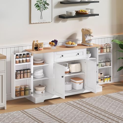 Ligterra Multifunktionales Küchenbuffet – 138 cm Sideboard mit Schublade, Regaltüren & verstellbaren Einlegeböden – Modernes Design mit Kippschutz, ideal für Küche, Wohnzimmer & Schlafzimmer Ligterra Multifunktionales Küchenbuffet – 138 cm Sideboard mit Schublade, Regaltüren & verstellbaren Einlegeböden – Modernes Design mit Kippschutz, ideal für Küche, Wohnzimmer & Schlafzimmer von Ligterra