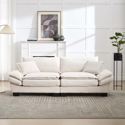 Ligterra Sofa 224 x 81 cm Polstersofa aus Samt mit Abnehmbare Kissen und Rückenlehnen für Wohnzimmer/Schlafzimmer/Spielzimmer Beige Ligterra Sofa 224 x 81 cm Polstersofa aus Samt mit Abnehmbare Kissen und Rückenlehnen für Wohnzimmer/Schlafzimmer/Spielzimmer Beige von Ligterra