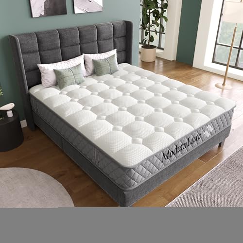 Matratze, Mattress, Orthopädische Kaltschaummatratze, mit 7-Zonen-Taschenfederkern, Härtegrad H3 (mittelfest)–Oeko-TEX® Zertifiziert, 4 Griffe+Vakuumverpackt, 200×120×20cm (Weiß) von Ligterra