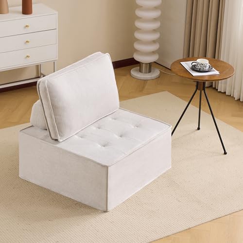 Ligterra Loungesessel Moderne, Sofa, 1-Sitzer-Sofa aus Stoff mit Verstellbarer Rückenlehne, Einzelsofa, Relaxsessel, Lounge&Cocktailsessel, Couch für Wohnzimmer, Schlafzimmer (Weiß) von Ligterra