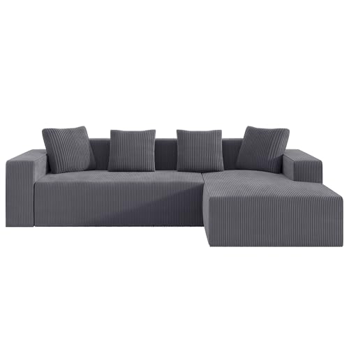 Sofa,Sofas & Couches,Modulares Cloud-Kombinationssofa mit L-Form & Sitzfläche Tiefgepolstertes Premium-Set für Wohnzimmer & Schlafzimmer – Inkl. L-Liegestuhl, Tiefensitz & Schlaffunktion von Ligterra