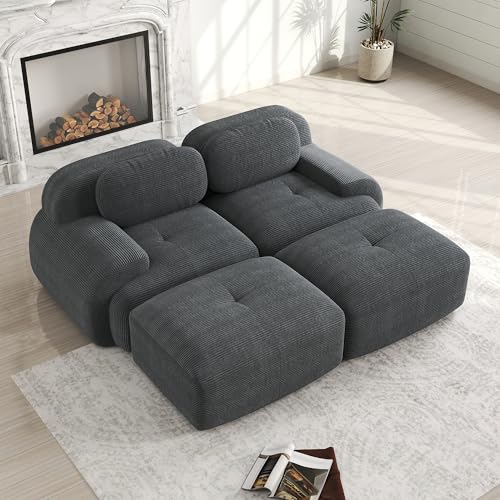 Sofa 2 Sitzer Klein mit Chaise Longue Gray Ohne Aufbau rutschfest Haustierfreundlich Ergonomische Armlehnen 32D Polsterung Minisofa, 2 Sofas und kleines Sofa im Wohnzimmer, Gray Sofa 2 Sitzer Klein mit Chaise Longue Gray Ohne Aufbau rutschfest Haustierfreundlich Ergonomische Armlehnen 32D Polsterung Minisofa, 2 Sofas und kleines Sofa im Wohnzimmer, Gray von Ligterra