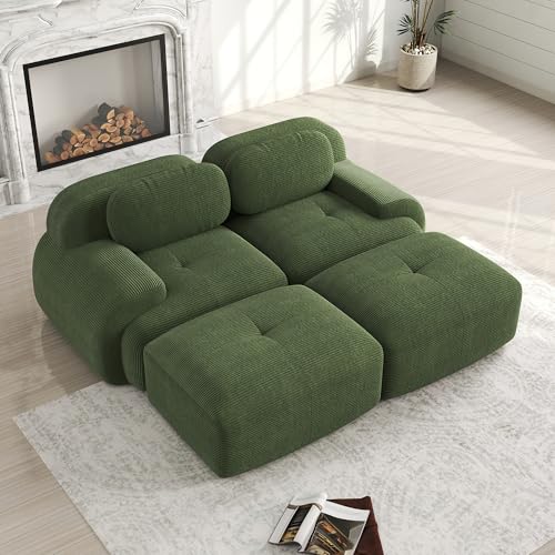 Sofa 2 Sitzer Klein mit Chaise Longue Green Ohne Aufbau rutschfest Haustierfreundlich Ergonomische Armlehnen 32D Polsterung Minisofa, 2 Sofas und kleines Sofa im Wohnzimmer, Green Sofa 2 Sitzer Klein mit Chaise Longue Green Ohne Aufbau rutschfest Haustierfreundlich Ergonomische Armlehnen 32D Polsterung Minisofa, 2 Sofas und kleines Sofa im Wohnzimmer, Green von Ligterra