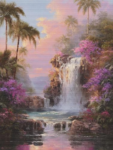 Diamond Painting Adulte Wasserfall Himmel 5D Diamant Painting Erwachsene & Anfänger, DIY Full Drill Diamant Broderie Kit, Home Decor Wandkunst Wohnzimmer Schlafzimmer Büro, Geschenke, 50x70cm D-799 von Liguolnn