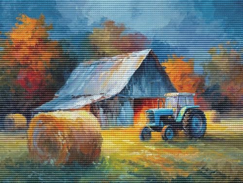 Liguolnn Diamond Painting Adulte Bauernhof 5D Diamant Painting Erwachsene & Anfänger, DIY Full Drill Diamant Broderie Kit, Home Decor Wandkunst Wohnzimmer Schlafzimmer Büro, Geschenke, 30x40cm D-759 von Liguolnn
