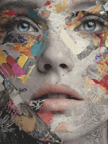 Liguolnn Diamond Painting Adulte Frau Grau 5D Diamant Painting Erwachsene & Anfänger, DIY Full Drill Diamant Broderie Kit, Home Decor Wandkunst Wohnzimmer Schlafzimmer Büro, Geschenke, 30x40cm D-786 von Liguolnn