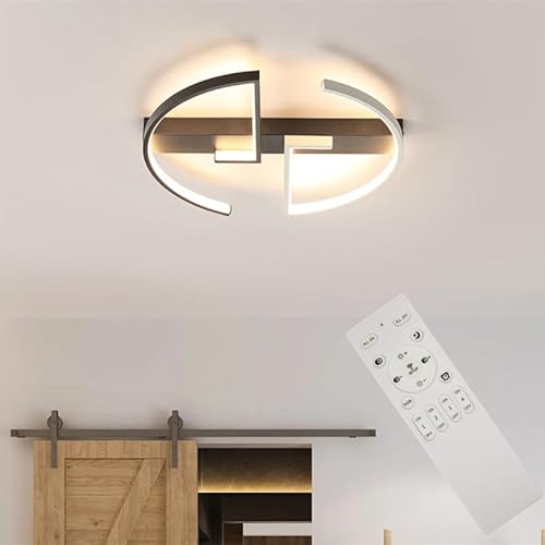 Moderne LED Deckenleuchte Dimmbar,Wohnzimmerlampe mit Fernbedienung APP Lichtfarbe Helligkeit Farbwechsel,Schlafzimmer Deckenlampe Deckenbeleuchtung Lampe (Weiß) von Lihaian