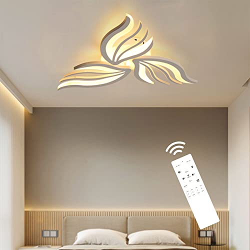 Moderne LED Deckenleuchte Dimmbar - 30W Wohnzimmerlampe Deckenlampe Schlafzimmer mit Fernbedienung Lichtfarbe Helligkeit Farbwechsel - Weiß Deckenbeleuchtung Lampe Dimming Innenbeleuchtung von Lihaian