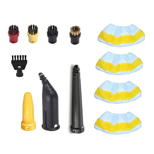 15 Stück Zubehör für Kärcher Dampfreiniger SC1 SC2 SC3 SC4 SC5, Handdüse Ersatzteile Set, inkl Verlängerte Düse, Gebogene Düse, Rundbürste, Fugenbürste, Siegel, Dampfreiniger Zubehör für Kärcher von Lihetymg