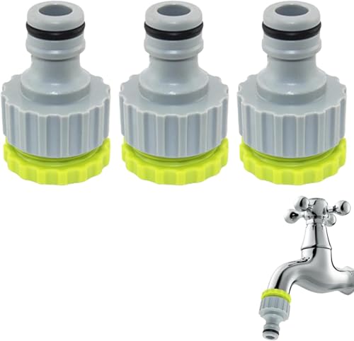 3 Stück Hahnverbinder Wasserhahn Adapter Gartenschlauch für Hahnverbinder, Schlauchverbinder Anschluss Set 1/2 Zoll 3/4 Zoll Schlauchanschluss Adapter Schlauch Kupplung für Verbinder Wasserschlauch von Lihetymg