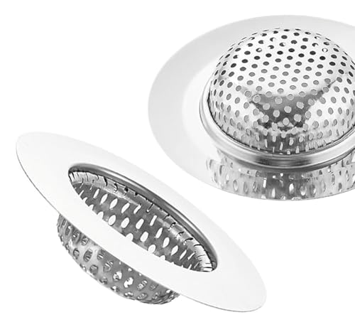 Abflusssieb Dusche, 2 Stück Badewannen Abflusssieb Edelstahl Haarsieb Dusche Badewannenabfluss Abfluss Siebe Löcher Waschbecken Sieb, Badezimmer Waschbecken Abflusssie von Lihetymg