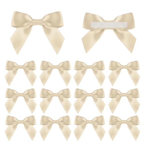 Lihetymg 50 Stück Satinschleifen Geschenkschleifen Selbstklebende Satinschleifen Geschenk Schleifen Mini Satinschleifen für Weihnachten Hochzeiten Verpacken Geschenken, Tischdeko Hochzeit von Lihetymg