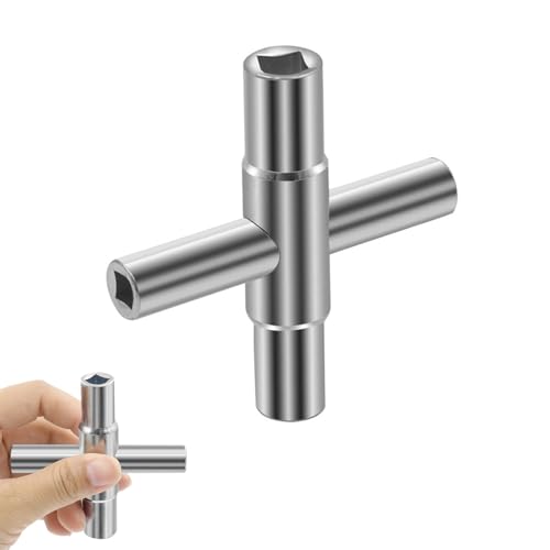 Lihetymg Vierkantschlüssel 4 Wege Utilities Schlüssel 6.5mm/7mm/8mm/9mm Universal Vierkantschlüssel Entlüftungsschlüssel Schaltschrank Schlüssel für Elektrokasten Gas Wasser Stromzähler Box Schrank von Lihetymg