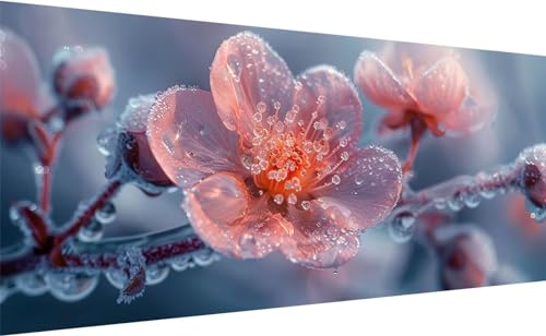 Diamant Painting Bilder Blume, 5D DIY Schnee Diamond Painting Erwachsene, Diamond Painting Groß 195x90cm, DIY Vollbohrer Strass Cross Stickerei Diamant Kunst Malerei Set für Wanddekoration H_0 von Lihogbo