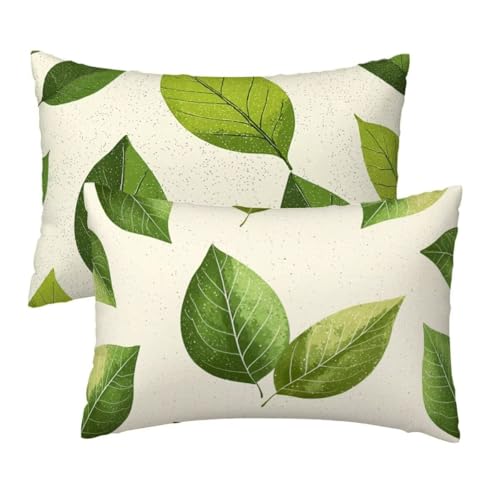 Kissenbezug 30x50 cm Beige Kissenbezüge 2er Set, Samt Sofakissen Dekokissen Kopfkissenbezug, Zierkissen Bezug Beidseitiger Druck für Kissen Deko Wohnzimmer Schlafzimmer Sofa, Grüne Blätter Muster R-50 Kissenbezug 30x50 cm Beige Kissenbezüge 2er Set, Samt Sofakissen Dekokissen Kopfkissenbezug, Zierkissen Bezug Beidseitiger Druck für Kissen Deko Wohnzimmer Schlafzimmer Sofa, Grüne Blätter Muster R-50 von Lihogbo