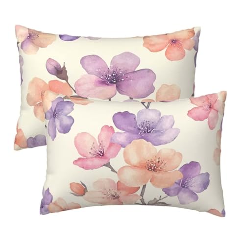 Kissenbezug 30x50 cm Creme Kissenbezüge 2er Set, Samt Sofakissen Dekokissen Kopfkissenbezug, Zierkissen Bezug Beidseitiger Druck für Kissen Deko Wohnzimmer Schlafzimmer Sofa Hotel, Blumen Muster E-20 Kissenbezug 30x50 cm Creme Kissenbezüge 2er Set, Samt Sofakissen Dekokissen Kopfkissenbezug, Zierkissen Bezug Beidseitiger Druck für Kissen Deko Wohnzimmer Schlafzimmer Sofa Hotel, Blumen Muster E-20 von Lihogbo