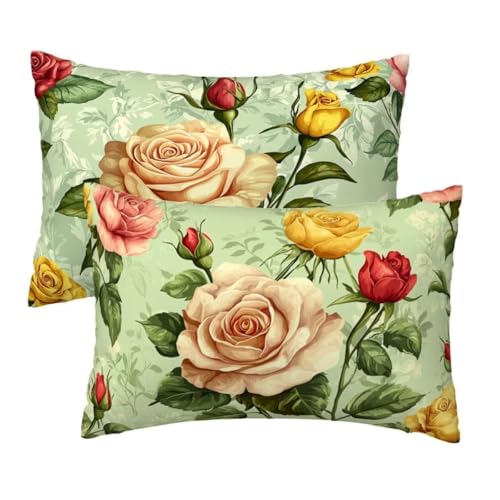 Kissenbezug 30x50 cm Grün Kissenbezüge 2er Set, Samt Sofakissen Dekokissen Kopfkissenbezug, Zierkissen Bezug Beidseitiger Druck für Kissen Deko Wohnzimmer Schlafzimmer Sofa Hotel, Blumen Muster W-22 Kissenbezug 30x50 cm Grün Kissenbezüge 2er Set, Samt Sofakissen Dekokissen Kopfkissenbezug, Zierkissen Bezug Beidseitiger Druck für Kissen Deko Wohnzimmer Schlafzimmer Sofa Hotel, Blumen Muster W-22 von Lihogbo