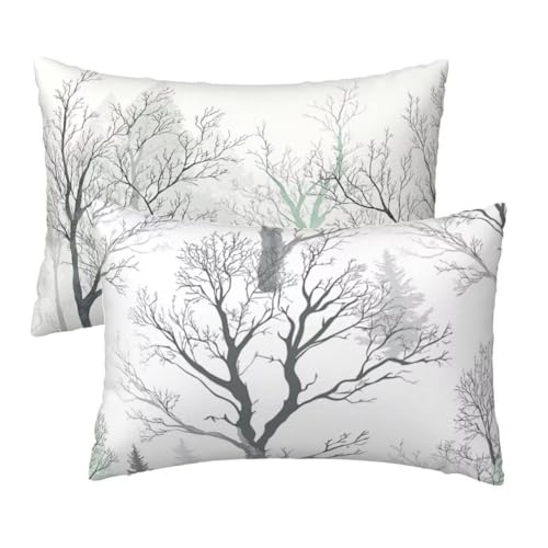 Kissenbezug 40 x 80 cm Beige Kissenbezüge 2er Set, Samt Sofakissen Dekokissen Kopfkissenbezug, Zierkissen Bezug Beidseitiger Druck für Kissen Deko Wohnzimmer Schlafzimmer Sofa Hotel, Baum Muster E-6 Kissenbezug 40 x 80 cm Beige Kissenbezüge 2er Set, Samt Sofakissen Dekokissen Kopfkissenbezug, Zierkissen Bezug Beidseitiger Druck für Kissen Deko Wohnzimmer Schlafzimmer Sofa Hotel, Baum Muster E-6 von Lihogbo