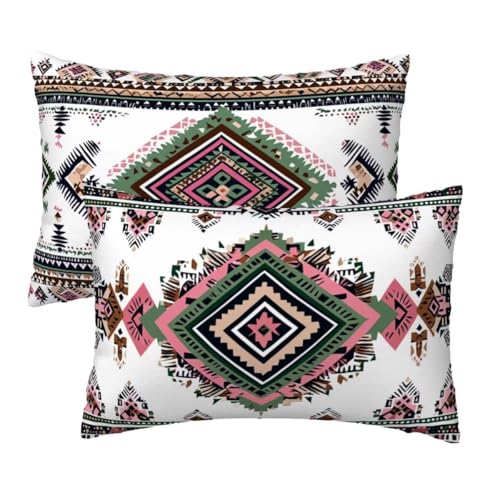 Kissenbezug 40 x 80 cm Boho Kissenbezüge 2er Set, Samt Sofakissen Dekokissen Kopfkissenbezug, Zierkissen Bezug Beidseitiger Druck für Kissen Deko Wohnzimmer Schlafzimmer Sofa Hotel, Bunt Muster R-78 Kissenbezug 40 x 80 cm Boho Kissenbezüge 2er Set, Samt Sofakissen Dekokissen Kopfkissenbezug, Zierkissen Bezug Beidseitiger Druck für Kissen Deko Wohnzimmer Schlafzimmer Sofa Hotel, Bunt Muster R-78 von Lihogbo