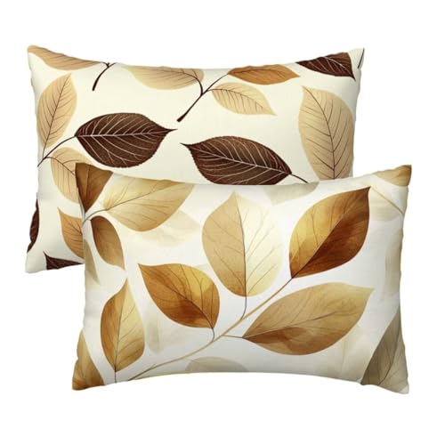 Kissenbezug 40 x 80 cm Creme Kissenbezüge 2er Set, Samt Sofakissen Dekokissen Kopfkissenbezug, Zierkissen Bezug Beidseitiger Druck für Kissen Deko Wohnzimmer Schlafzimmer Sofa, Blätter Muster R-88 Kissenbezug 40 x 80 cm Creme Kissenbezüge 2er Set, Samt Sofakissen Dekokissen Kopfkissenbezug, Zierkissen Bezug Beidseitiger Druck für Kissen Deko Wohnzimmer Schlafzimmer Sofa, Blätter Muster R-88 von Lihogbo