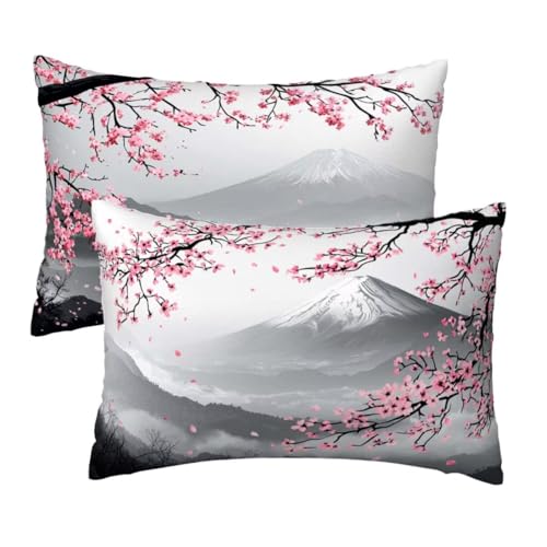 Kissenbezug 40 x 80 cm Grau Kissenbezüge 2er Set, Samt Sofakissen Dekokissen Kopfkissenbezug, Zierkissen Bezug Beidseitiger Druck für Kissen Deko Wohnzimmer Schlafzimmer Sofa Hotel, Japan Muster E-32 Kissenbezug 40 x 80 cm Grau Kissenbezüge 2er Set, Samt Sofakissen Dekokissen Kopfkissenbezug, Zierkissen Bezug Beidseitiger Druck für Kissen Deko Wohnzimmer Schlafzimmer Sofa Hotel, Japan Muster E-32 von Lihogbo
