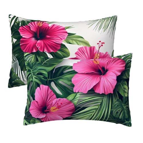 Kissenbezug 40 x 80 cm Grün Kissenbezüge 2er Set, Samt Sofakissen Dekokissen Kopfkissenbezug, Zierkissen Bezug Beidseitiger Druck für Kissen Deko Wohnzimmer Schlafzimmer Sofa, Rosa Blumen Muster R-20 Kissenbezug 40 x 80 cm Grün Kissenbezüge 2er Set, Samt Sofakissen Dekokissen Kopfkissenbezug, Zierkissen Bezug Beidseitiger Druck für Kissen Deko Wohnzimmer Schlafzimmer Sofa, Rosa Blumen Muster R-20 von Lihogbo
