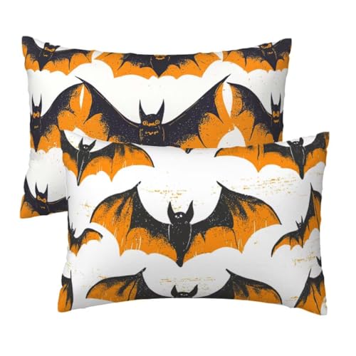 Kissenbezug 40 x 80 cm Halloween Kissenbezüge 2er Set, Samt Sofakissen Dekokissen Kopfkissenbezug, Zierkissen Bezug Beidseitiger Druck für Kissen Deko Wohnzimmer Schlafzimmer Sofa, Weiß Muster F-80 Kissenbezug 40 x 80 cm Halloween Kissenbezüge 2er Set, Samt Sofakissen Dekokissen Kopfkissenbezug, Zierkissen Bezug Beidseitiger Druck für Kissen Deko Wohnzimmer Schlafzimmer Sofa, Weiß Muster F-80 von Lihogbo