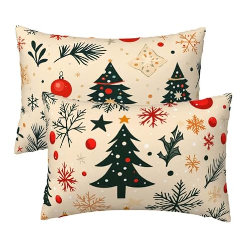 Kissenbezug 40 x 80 cm Weihnachten Kissenbezüge 2er Set, Samt Sofakissen Dekokissen Kopfkissenbezug, Zierkissen Bezug Beidseitiger Druck für Kissen Deko Wohnzimmer Schlafzimmer Sofa, Creme Muster R-80 Kissenbezug 40 x 80 cm Weihnachten Kissenbezüge 2er Set, Samt Sofakissen Dekokissen Kopfkissenbezug, Zierkissen Bezug Beidseitiger Druck für Kissen Deko Wohnzimmer Schlafzimmer Sofa, Creme Muster R-80 von Lihogbo