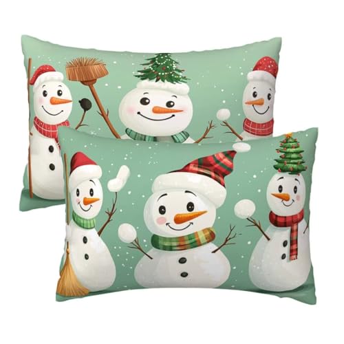 Kissenbezug 40 x 80 cm Weihnachten Kissenbezüge 2er Set, Samt Sofakissen Dekokissen Kopfkissenbezug, Zierkissen Bezug Beidseitiger Druck für Kissen Deko Wohnzimmer Schlafzimmer Sofa, Grün Muster F-86 Kissenbezug 40 x 80 cm Weihnachten Kissenbezüge 2er Set, Samt Sofakissen Dekokissen Kopfkissenbezug, Zierkissen Bezug Beidseitiger Druck für Kissen Deko Wohnzimmer Schlafzimmer Sofa, Grün Muster F-86 von Lihogbo