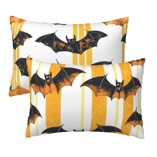 Kissenbezug 40x60 cm Halloween Kissenbezüge 2er Set, Samt Sofakissen Dekokissen Kopfkissenbezug, Zierkissen Bezug Beidseitiger Druck für Kissen Deko Wohnzimmer Schlafzimmer Sofa, Gelb Muster E-28 Kissenbezug 40x60 cm Halloween Kissenbezüge 2er Set, Samt Sofakissen Dekokissen Kopfkissenbezug, Zierkissen Bezug Beidseitiger Druck für Kissen Deko Wohnzimmer Schlafzimmer Sofa, Gelb Muster E-28 von Lihogbo