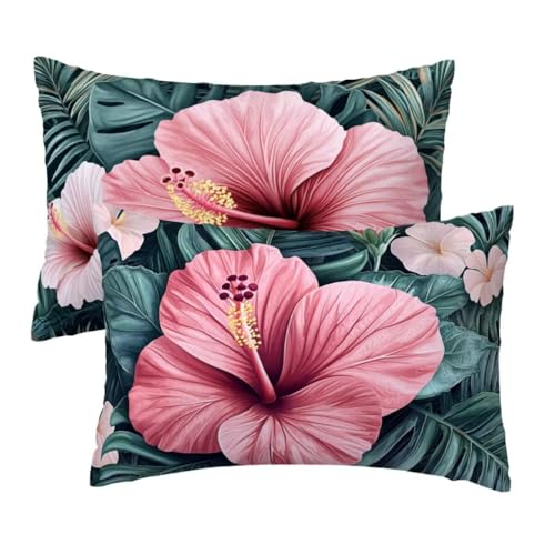 Kissenbezug 40x70 cm Grün Kissenbezüge 2er Set, Samt Sofakissen Dekokissen Kopfkissenbezug, Zierkissen Bezug Beidseitiger Druck für Kissen Deko Wohnzimmer Schlafzimmer Sofa, Rosa Blumen Muster W-58 Kissenbezug 40x70 cm Grün Kissenbezüge 2er Set, Samt Sofakissen Dekokissen Kopfkissenbezug, Zierkissen Bezug Beidseitiger Druck für Kissen Deko Wohnzimmer Schlafzimmer Sofa, Rosa Blumen Muster W-58 von Lihogbo