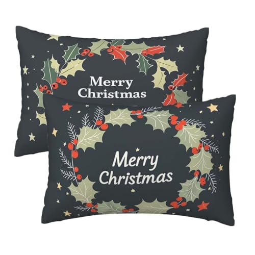 Kissenbezug 40x70 cm Weihnachten Kissenbezüge 2er Set, Samt Sofakissen Dekokissen Kopfkissenbezug, Zierkissen Bezug Beidseitiger Druck für Kissen Deko Wohnzimmer Schlafzimmer Sofa, Grau Muster R-68 Kissenbezug 40x70 cm Weihnachten Kissenbezüge 2er Set, Samt Sofakissen Dekokissen Kopfkissenbezug, Zierkissen Bezug Beidseitiger Druck für Kissen Deko Wohnzimmer Schlafzimmer Sofa, Grau Muster R-68 von Lihogbo