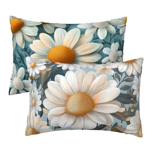 Kissenbezug 40x70 cm Weiß Kissenbezüge 2er Set, Samt Sofakissen Dekokissen Kopfkissenbezug, Zierkissen Bezug Beidseitiger Druck für Kissen Deko Wohnzimmer Schlafzimmer Sofa Hotel, Blumen Muster E-22 Kissenbezug 40x70 cm Weiß Kissenbezüge 2er Set, Samt Sofakissen Dekokissen Kopfkissenbezug, Zierkissen Bezug Beidseitiger Druck für Kissen Deko Wohnzimmer Schlafzimmer Sofa Hotel, Blumen Muster E-22 von Lihogbo