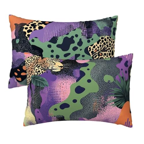 Kissenbezug 40x75 cm Bunt Kissenbezüge 2er Set, Samt Sofakissen Dekokissen Kopfkissenbezug, Zierkissen Bezug Beidseitiger Druck für Kissen Deko Wohnzimmer Schlafzimmer Sofa Hotel, Flippig Muster W-96 Kissenbezug 40x75 cm Bunt Kissenbezüge 2er Set, Samt Sofakissen Dekokissen Kopfkissenbezug, Zierkissen Bezug Beidseitiger Druck für Kissen Deko Wohnzimmer Schlafzimmer Sofa Hotel, Flippig Muster W-96 von Lihogbo