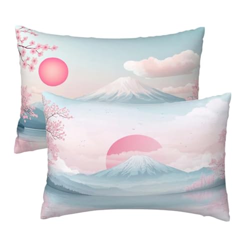 Kissenbezug 40x75 cm Rosa Kissenbezüge 2er Set, Samt Sofakissen Dekokissen Kopfkissenbezug, Zierkissen Bezug Beidseitiger Druck für Kissen Deko Wohnzimmer Schlafzimmer Sofa Hotel, Japan Muster E-0 Kissenbezug 40x75 cm Rosa Kissenbezüge 2er Set, Samt Sofakissen Dekokissen Kopfkissenbezug, Zierkissen Bezug Beidseitiger Druck für Kissen Deko Wohnzimmer Schlafzimmer Sofa Hotel, Japan Muster E-0 von Lihogbo